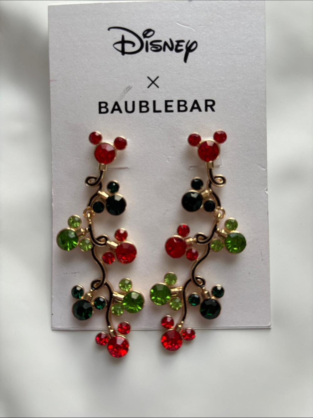Baublebar Disney Red & Green Crystal Vine Drop Earrings
